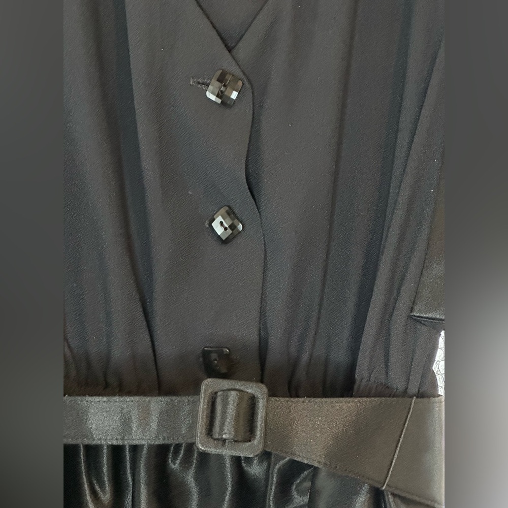 Act 1 Elegant Vintage Black Jumpsuit with Embellished Belt - Picture 9 of 16